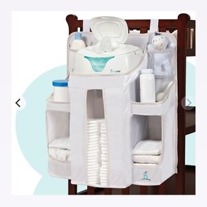 Diaper Caddy Organizer with Wipe Dispenser - White